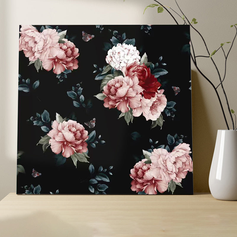 Modern Style Floor Tile Moroccan Pattern Straight Edge Square Waterproof Floor Tile Pink Black Clearhalo 'Floor Tiles & Wall Tiles' 'floor_tiles_wall_tiles' 'Flooring 'Home Improvement' 'home_improvement' 'home_improvement_floor_tiles_wall_tiles' Walls and Ceiling' 7253591