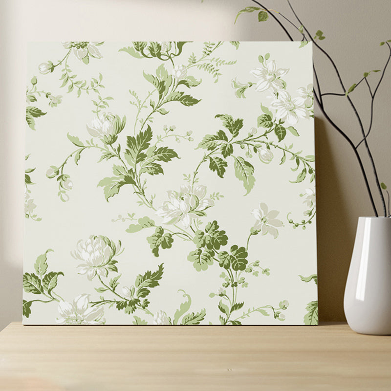 Modern Style Floor Tile Moroccan Pattern Straight Edge Square Waterproof Floor Tile Light Green White Clearhalo 'Floor Tiles & Wall Tiles' 'floor_tiles_wall_tiles' 'Flooring 'Home Improvement' 'home_improvement' 'home_improvement_floor_tiles_wall_tiles' Walls and Ceiling' 7253597