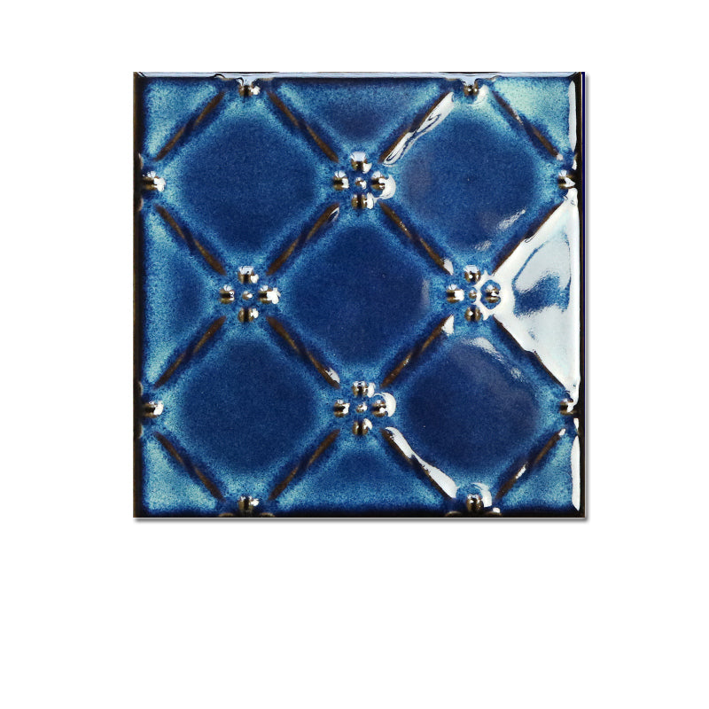 Modern Style Waterproof Wall Tile 3D Texture Straight Edge Square Wall Tile Royal Blue 132 Pieces Clearhalo 'Floor Tiles & Wall Tiles' 'floor_tiles_wall_tiles' 'Flooring 'Home Improvement' 'home_improvement' 'home_improvement_floor_tiles_wall_tiles' Walls and Ceiling' 7253630