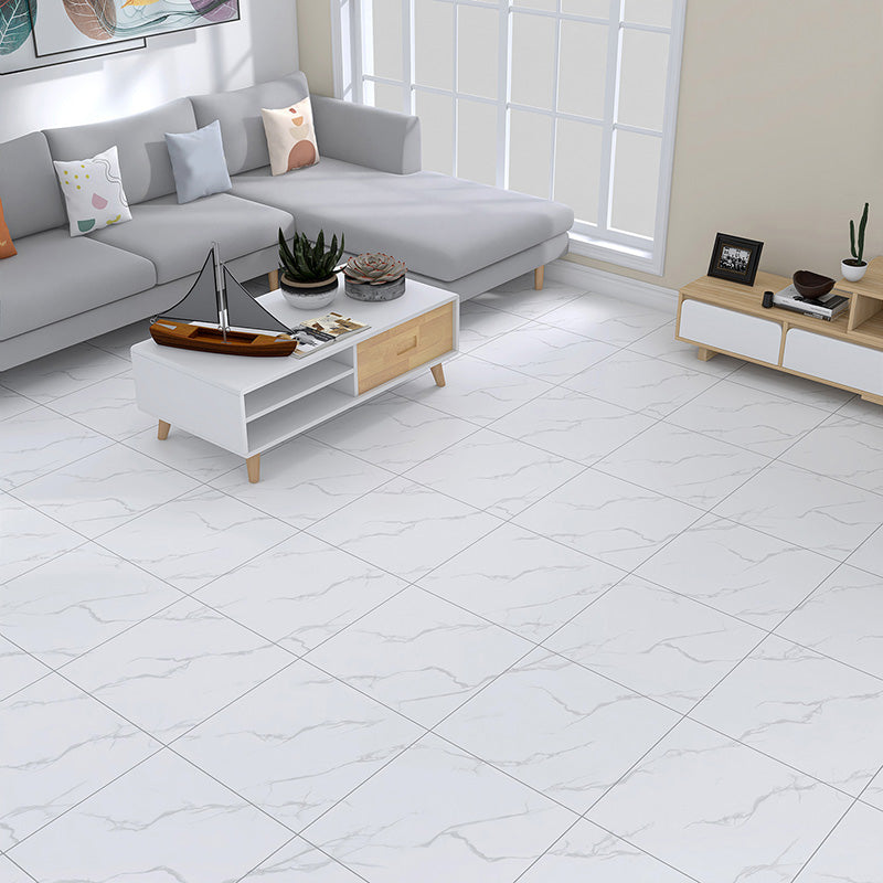 Home Indoor Vinyl Floor Coiled Marble Print Square PVC Vinyl Flooring White Clearhalo 'Flooring 'Home Improvement' 'home_improvement' 'home_improvement_vinyl_flooring' 'Vinyl Flooring' 'vinyl_flooring' Walls and Ceiling' 7253802