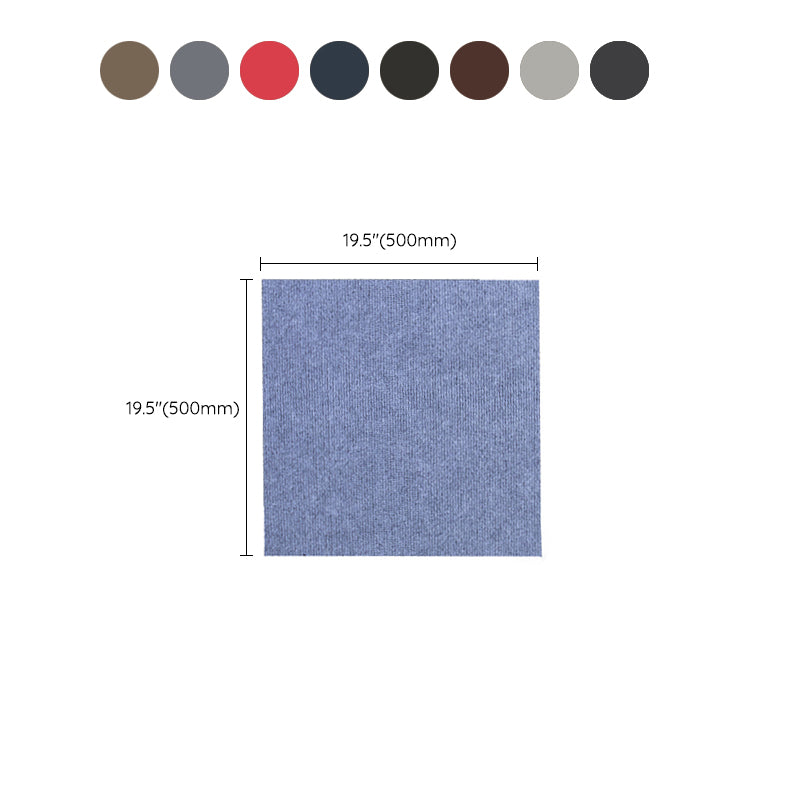 Indoor Carpet Tiles Solid Color Level Loop Stain Resistant Carpet Tiles Clearhalo 'Carpet Tiles & Carpet Squares' 'carpet_tiles_carpet_squares' 'Flooring 'Home Improvement' 'home_improvement' 'home_improvement_carpet_tiles_carpet_squares' Walls and Ceiling' 7253833