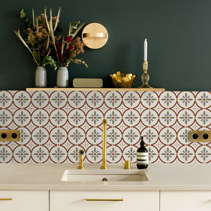 Water Resistant Peel & Stick Tile Square Pattern Printing Single Tile 100-Piece Set Clearhalo 'Flooring 'Home Improvement' 'home_improvement' 'home_improvement_peel_stick_blacksplash' 'Peel & Stick Backsplash Tile' 'peel_stick_blacksplash' 'Walls & Ceilings' Walls and Ceiling' 7253882