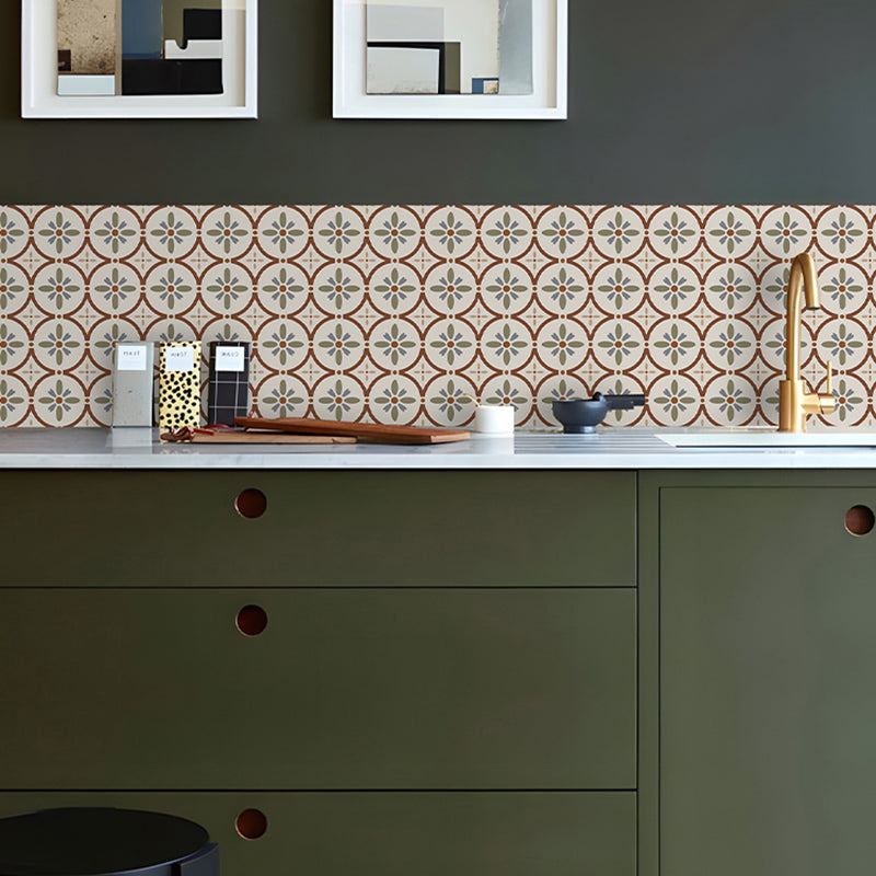 Water Resistant Peel & Stick Tile Square Pattern Printing Single Tile Clearhalo 'Flooring 'Home Improvement' 'home_improvement' 'home_improvement_peel_stick_blacksplash' 'Peel & Stick Backsplash Tile' 'peel_stick_blacksplash' 'Walls & Ceilings' Walls and Ceiling' 7253885