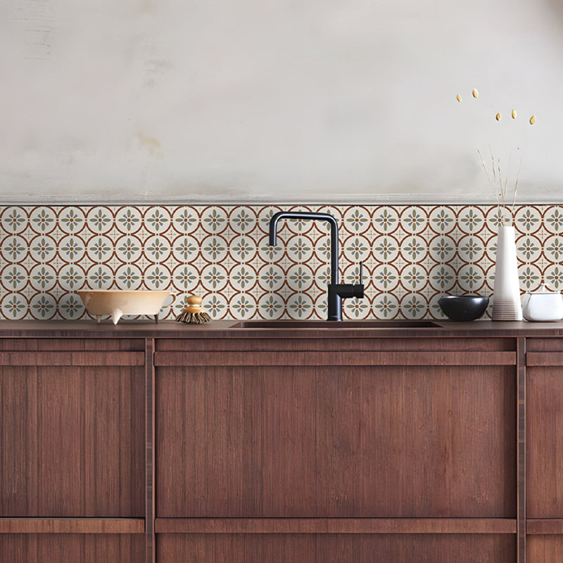 Water Resistant Peel & Stick Tile Square Pattern Printing Single Tile Clearhalo 'Flooring 'Home Improvement' 'home_improvement' 'home_improvement_peel_stick_blacksplash' 'Peel & Stick Backsplash Tile' 'peel_stick_blacksplash' 'Walls & Ceilings' Walls and Ceiling' 7253886