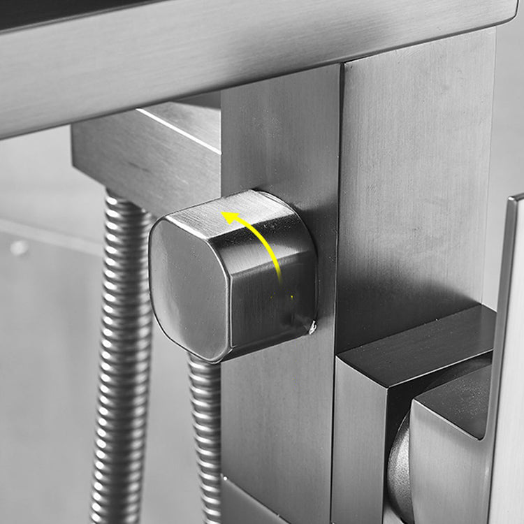 Modern Freestanding Bathtub Faucet Copper with Hose Freestanding Tub Fillers Clearhalo 'Bathroom Remodel & Bathroom Fixtures' 'Bathtub Faucets' 'bathtub_faucets' 'Home Improvement' 'home_improvement' 'home_improvement_bathtub_faucets' 7254042