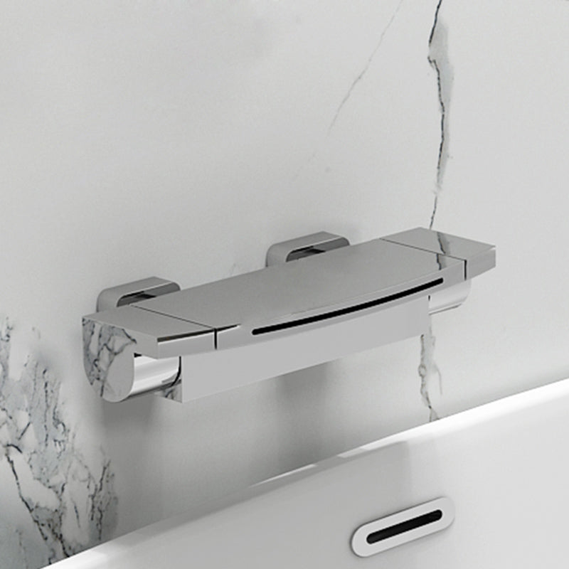 Modern Tub Filler Copper Wall Mounted with Hand Shower Waterfall Tub Spout Trim Chrome Waterfall Comes Out Clearhalo 'Bathroom Remodel & Bathroom Fixtures' 'Bathtub Faucets' 'bathtub_faucets' 'Home Improvement' 'home_improvement' 'home_improvement_bathtub_faucets' 7254059