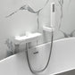 Modern Tub Filler Copper Wall Mounted with Hand Shower Waterfall Tub Spout Trim White Waterfall & Handheld Shower Clearhalo 'Bathroom Remodel & Bathroom Fixtures' 'Bathtub Faucets' 'bathtub_faucets' 'Home Improvement' 'home_improvement' 'home_improvement_bathtub_faucets' 7254068