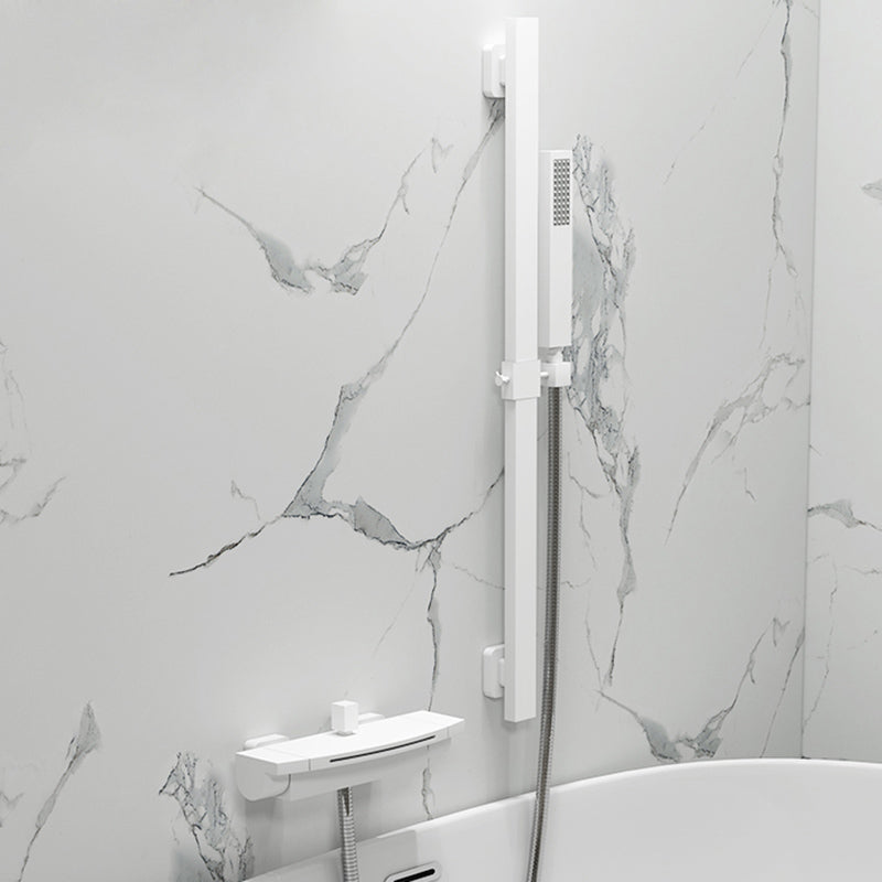 Modern Tub Filler Copper Wall Mounted with Hand Shower Waterfall Tub Spout Trim White Waterfall & Lifting Risers & Handheld Shower Clearhalo 'Bathroom Remodel & Bathroom Fixtures' 'Bathtub Faucets' 'bathtub_faucets' 'Home Improvement' 'home_improvement' 'home_improvement_bathtub_faucets' 7254074