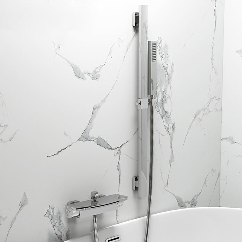 Modern Tub Filler Copper Wall Mounted with Hand Shower Waterfall Tub Spout Trim Chrome Waterfall & Lifting Risers & Handheld Shower Clearhalo 'Bathroom Remodel & Bathroom Fixtures' 'Bathtub Faucets' 'bathtub_faucets' 'Home Improvement' 'home_improvement' 'home_improvement_bathtub_faucets' 7254075