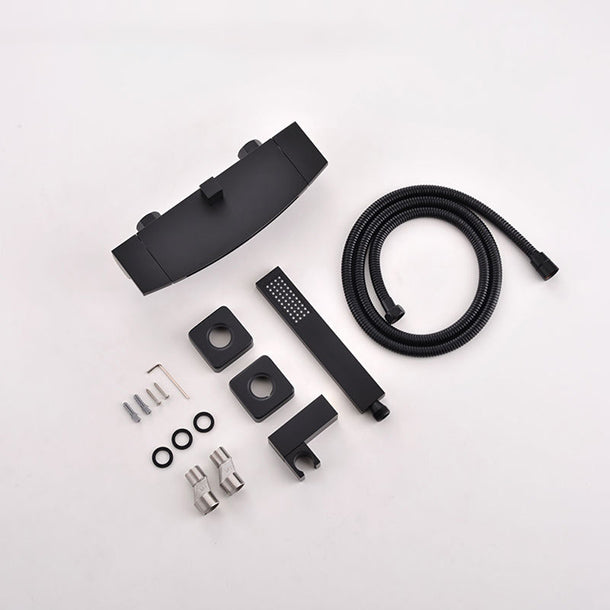 Modern Tub Faucet Trim Copper Lever Handles Wall Mounted Waterfall Bathroom Faucet Clearhalo 'Bathroom Remodel & Bathroom Fixtures' 'Bathtub Faucets' 'bathtub_faucets' 'Home Improvement' 'home_improvement' 'home_improvement_bathtub_faucets' 7254115