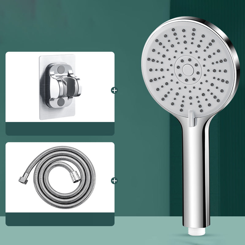 Contemporary Shower Head 5 Setting Adjustable Spray Pattern Handheld Shower Head Light Gray Shower & 59" Hose & Wall Seat Clearhalo 'Bathroom Remodel & Bathroom Fixtures' 'Home Improvement' 'home_improvement' 'home_improvement_shower_heads' 'Shower Heads' 'shower_heads' 'Showers & Bathtubs Plumbing' 'Showers & Bathtubs' 7254154