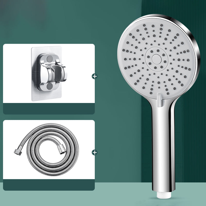 Contemporary Shower Head 5 Setting Adjustable Spray Pattern Handheld Shower Head Light Gray Shower & 79" Hose & Wall Seat Clearhalo 'Bathroom Remodel & Bathroom Fixtures' 'Home Improvement' 'home_improvement' 'home_improvement_shower_heads' 'Shower Heads' 'shower_heads' 'Showers & Bathtubs Plumbing' 'Showers & Bathtubs' 7254155