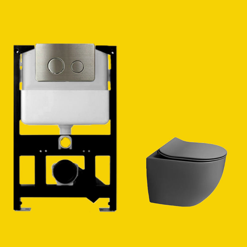 Contemporary Wall Hung Flush Toilet Ceramic Urine Toilet for Bathroom 14"L x 21"W x 14"H Grey Toilet with Low Tanker Clearhalo 'Bathroom Remodel & Bathroom Fixtures' 'Home Improvement' 'home_improvement' 'home_improvement_toilets' 'Toilets & Bidets' 'Toilets' 7254473