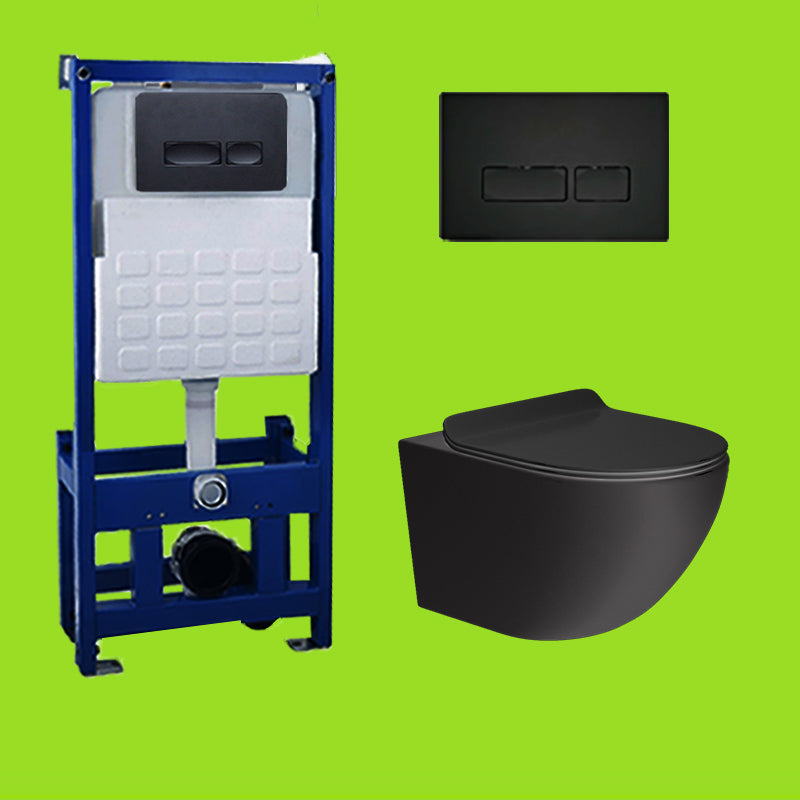 Contemporary Wall Hung Flush Toilet Ceramic Urine Toilet for Bathroom 14"L x 21"W x 14"H Black Toilet with Freestanding Tanker Clearhalo 'Bathroom Remodel & Bathroom Fixtures' 'Home Improvement' 'home_improvement' 'home_improvement_toilets' 'Toilets & Bidets' 'Toilets' 7254491
