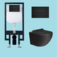 Contemporary Wall Hung Flush Toilet Ceramic Urine Toilet for Bathroom 14"L x 21"W x 14"H Black Toilet & Thin Tanker Clearhalo 'Bathroom Remodel & Bathroom Fixtures' 'Home Improvement' 'home_improvement' 'home_improvement_toilets' 'Toilets & Bidets' 'Toilets' 7254492
