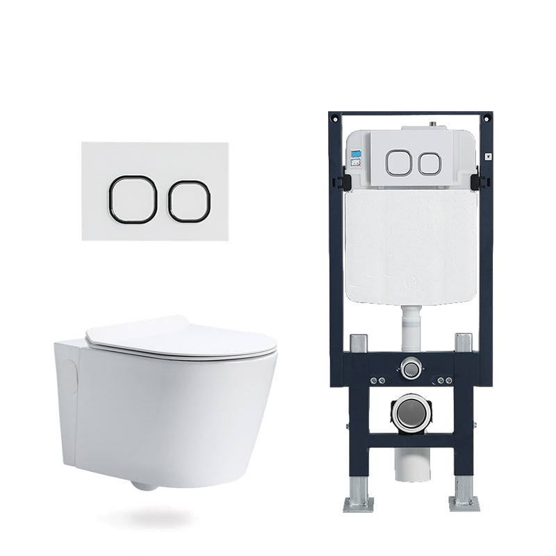 Modern White Flush Toilet Wall Mount Urine Toilet with Seat for Bathroom 14"L x 22"W x 14"H Toilet with Freestanding Tanker Clearhalo 'Bathroom Remodel & Bathroom Fixtures' 'Home Improvement' 'home_improvement' 'home_improvement_toilets' 'Toilets & Bidets' 'Toilets' 7254518