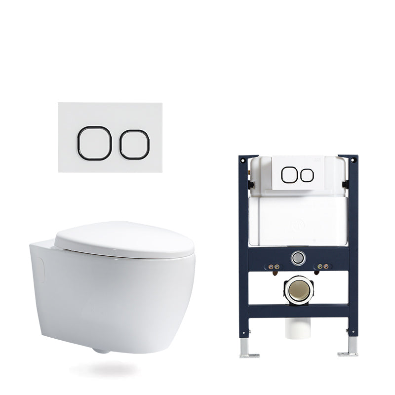 Modern White Flush Toilet Wall Mount Urine Toilet with Seat for Bathroom 16"L x 23"W x 14"H Toilet with Low Tanker Clearhalo 'Bathroom Remodel & Bathroom Fixtures' 'Home Improvement' 'home_improvement' 'home_improvement_toilets' 'Toilets & Bidets' 'Toilets' 7254520