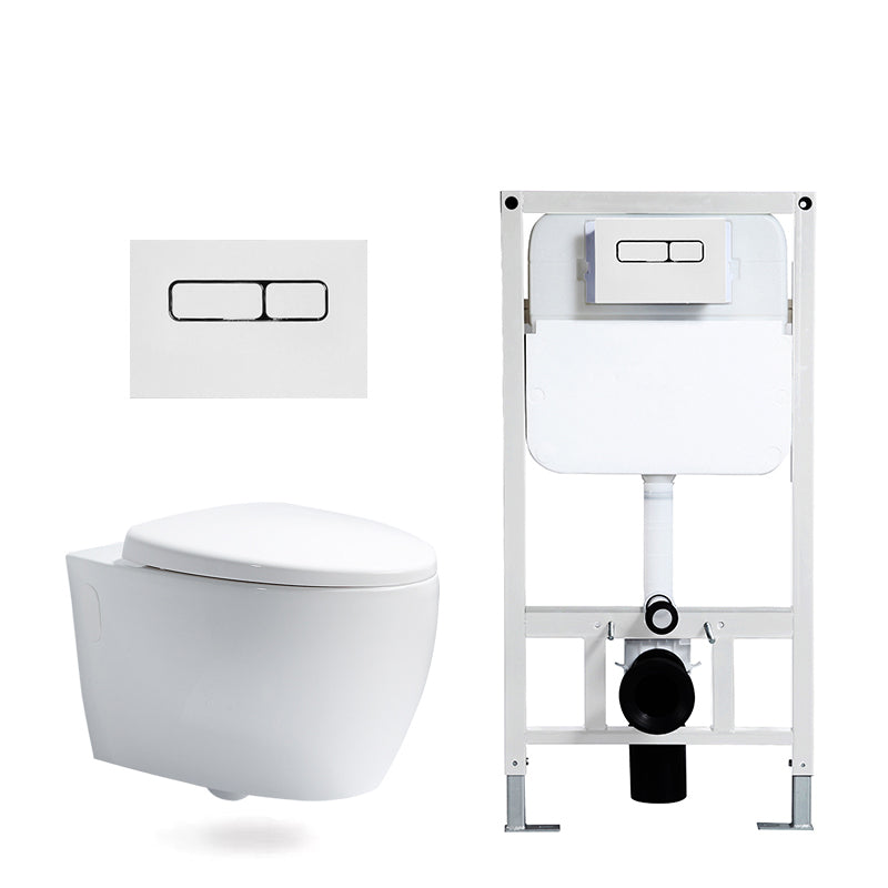 Modern White Flush Toilet Wall Mount Urine Toilet with Seat for Bathroom 16"L x 23"W x 14"H Toilet & Thin Tanker Clearhalo 'Bathroom Remodel & Bathroom Fixtures' 'Home Improvement' 'home_improvement' 'home_improvement_toilets' 'Toilets & Bidets' 'Toilets' 7254522