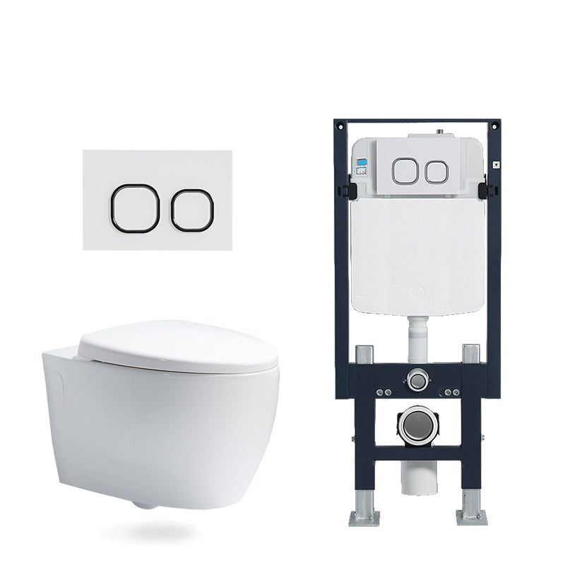 Modern White Flush Toilet Wall Mount Urine Toilet with Seat for Bathroom 16"L x 23"W x 14"H Toilet with Freestanding Tanker Clearhalo 'Bathroom Remodel & Bathroom Fixtures' 'Home Improvement' 'home_improvement' 'home_improvement_toilets' 'Toilets & Bidets' 'Toilets' 7254524