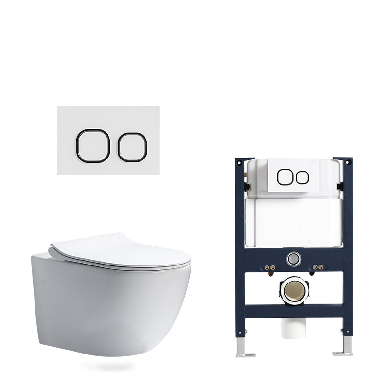 Modern White Flush Toilet Wall Mount Urine Toilet with Seat for Bathroom 14"L x 21"W x 14"H Toilet with Low Tanker Clearhalo 'Bathroom Remodel & Bathroom Fixtures' 'Home Improvement' 'home_improvement' 'home_improvement_toilets' 'Toilets & Bidets' 'Toilets' 7254525