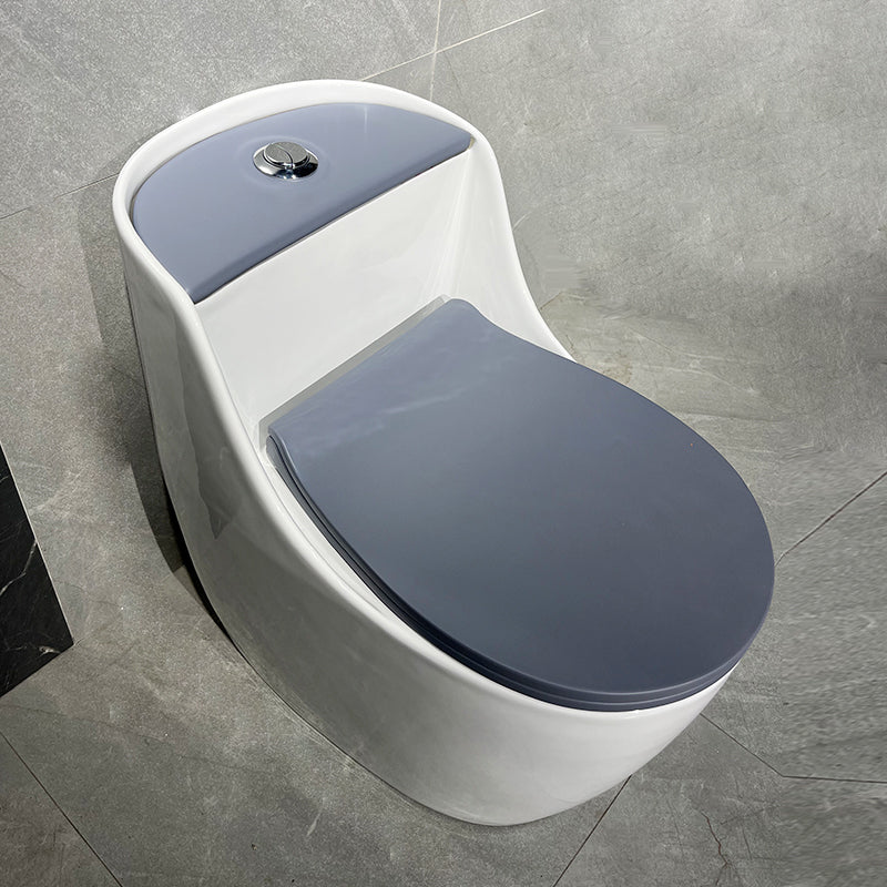 Contemporary Siphon Jet Toilet Floor Mount Urine Toilet for Washroom White/ Gray Toilet with Sprayer Clearhalo 'Bathroom Remodel & Bathroom Fixtures' 'Home Improvement' 'home_improvement' 'home_improvement_toilets' 'Toilets & Bidets' 'Toilets' 7254587