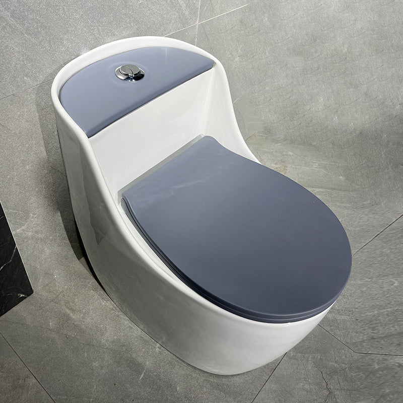 Contemporary Siphon Jet Toilet Floor Mount Urine Toilet for Washroom White Gray Toilet with Sprayer Clearhalo 'Bathroom Remodel & Bathroom Fixtures' 'Home Improvement' 'home_improvement' 'home_improvement_toilets' 'Toilets & Bidets' 'Toilets' 7254587