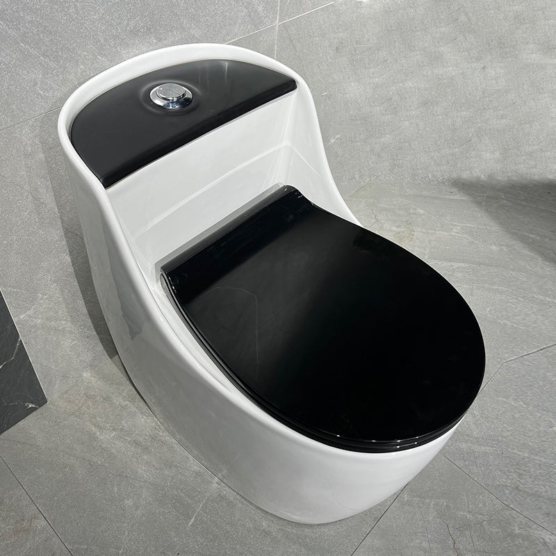 Contemporary Siphon Jet Toilet Floor Mount Urine Toilet for Washroom White/ Black Toilet with Sprayer Clearhalo 'Bathroom Remodel & Bathroom Fixtures' 'Home Improvement' 'home_improvement' 'home_improvement_toilets' 'Toilets & Bidets' 'Toilets' 7254592