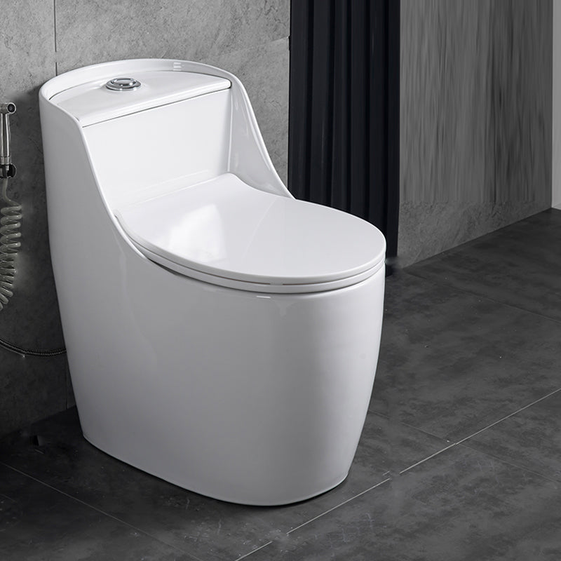 Contemporary Siphon Jet Toilet Floor Mount Urine Toilet for Washroom White Toilet with Sprayer 12" Clearhalo 'Bathroom Remodel & Bathroom Fixtures' 'Home Improvement' 'home_improvement' 'home_improvement_toilets' 'Toilets & Bidets' 'Toilets' 7254595