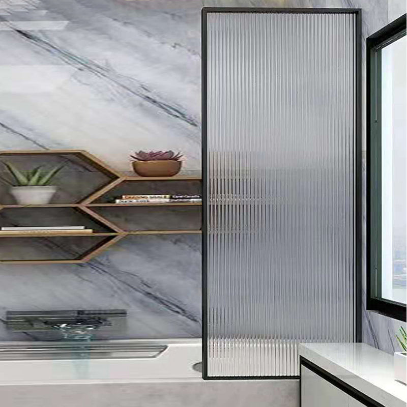 White Shower Bath Door Framed Single Fixed Clear Shower Door Clearhalo 'Bathroom Remodel & Bathroom Fixtures' 'Home Improvement' 'home_improvement' 'home_improvement_shower_tub_doors' 'Shower and Tub Doors' 'shower_tub_doors' 'Showers & Bathtubs' 7254654