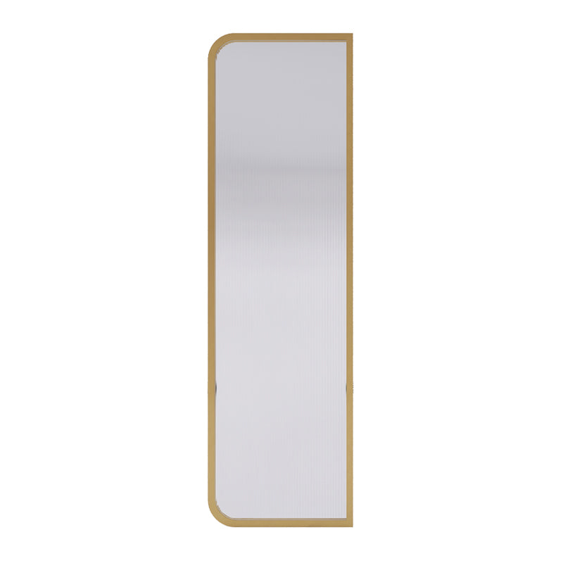 Black and Gold Fixed Glass Panel Framed Single Fixed Bath Fixed Panel Gold 16"L x 71"H Clearhalo 'Bathroom Remodel & Bathroom Fixtures' 'Home Improvement' 'home_improvement' 'home_improvement_shower_tub_doors' 'Shower and Tub Doors' 'shower_tub_doors' 'Showers & Bathtubs' 7254684