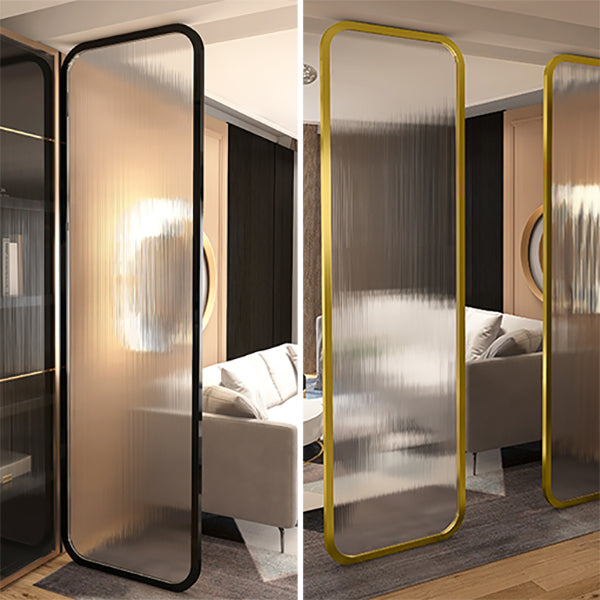 Black and Gold Fixed Glass Panel Framed Single Fixed Bath Fixed Panel Clearhalo 'Bathroom Remodel & Bathroom Fixtures' 'Home Improvement' 'home_improvement' 'home_improvement_shower_tub_doors' 'Shower and Tub Doors' 'shower_tub_doors' 'Showers & Bathtubs' 7254686