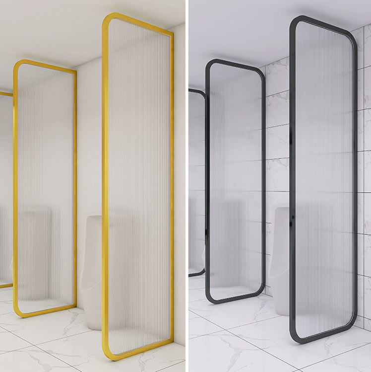 Black and Gold Fixed Glass Panel Framed Single Fixed Bath Fixed Panel Clearhalo 'Bathroom Remodel & Bathroom Fixtures' 'Home Improvement' 'home_improvement' 'home_improvement_shower_tub_doors' 'Shower and Tub Doors' 'shower_tub_doors' 'Showers & Bathtubs' 7254687