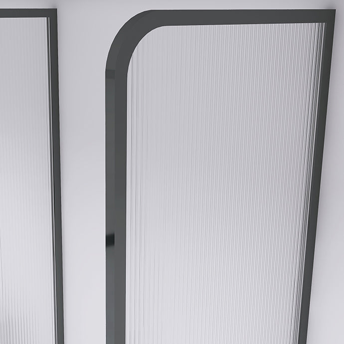 Black and Gold Fixed Glass Panel Framed Single Fixed Bath Fixed Panel Clearhalo 'Bathroom Remodel & Bathroom Fixtures' 'Home Improvement' 'home_improvement' 'home_improvement_shower_tub_doors' 'Shower and Tub Doors' 'shower_tub_doors' 'Showers & Bathtubs' 7254689