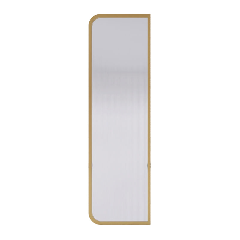 Black and Gold Fixed Glass Panel Framed Single Fixed Bath Fixed Panel Gold 18"L x 63"H Clearhalo 'Bathroom Remodel & Bathroom Fixtures' 'Home Improvement' 'home_improvement' 'home_improvement_shower_tub_doors' 'Shower and Tub Doors' 'shower_tub_doors' 'Showers & Bathtubs' 7254690
