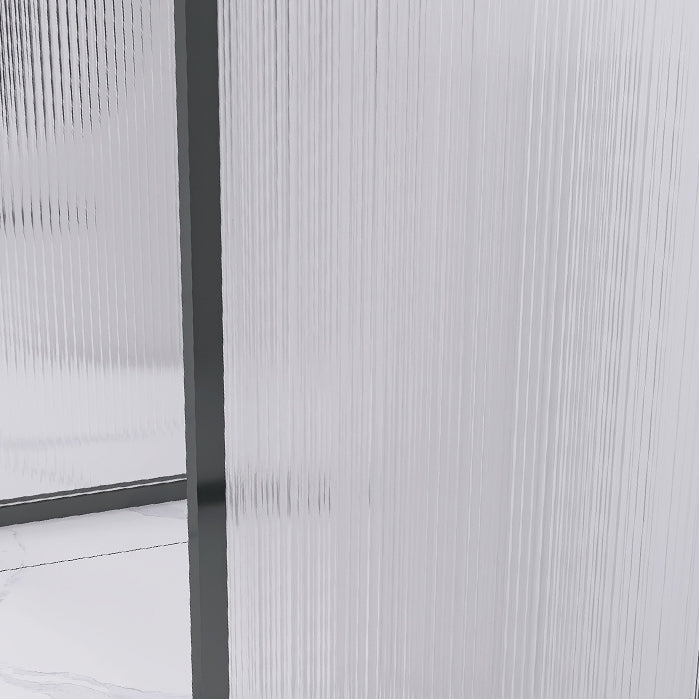 Black and Gold Fixed Glass Panel Framed Single Fixed Bath Fixed Panel Clearhalo 'Bathroom Remodel & Bathroom Fixtures' 'Home Improvement' 'home_improvement' 'home_improvement_shower_tub_doors' 'Shower and Tub Doors' 'shower_tub_doors' 'Showers & Bathtubs' 7254692