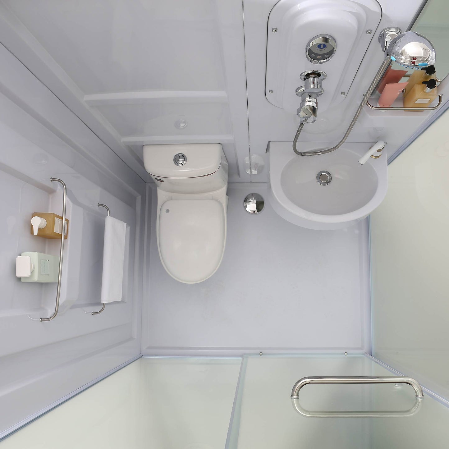 Framed Single Sliding Shower Kit Frosted Rectangle Shower Stall Clearhalo 'Bathroom Remodel & Bathroom Fixtures' 'Home Improvement' 'home_improvement' 'home_improvement_shower_stalls_enclosures' 'Shower Stalls & Enclosures' 'shower_stalls_enclosures' 'Showers & Bathtubs' 7255262