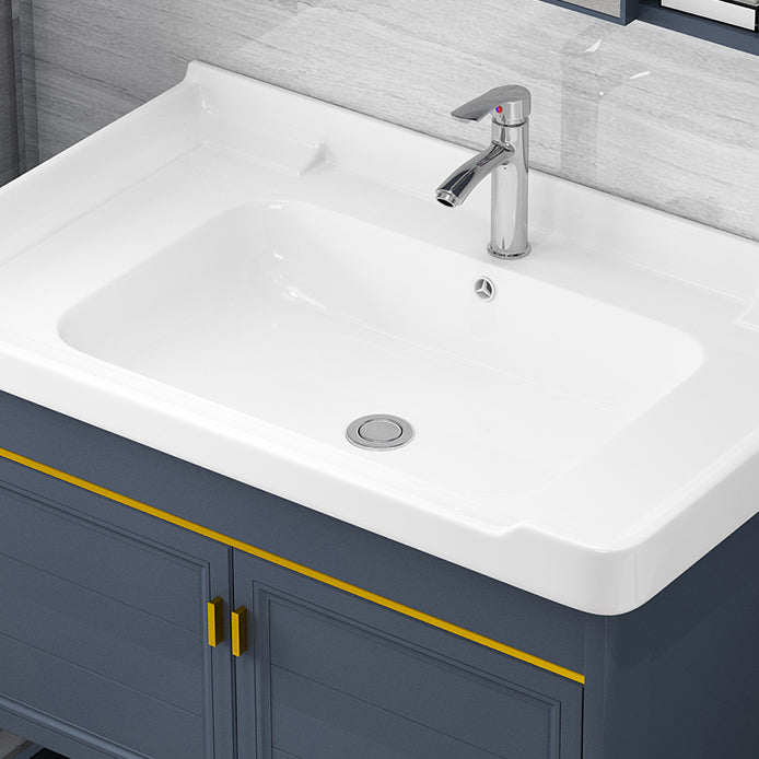 Metal Glam Bathroom Vanity Set Freestanding Single-Sink Bath Vanity Clearhalo 'Bathroom Remodel & Bathroom Fixtures' 'Bathroom Vanities' 'bathroom_vanities' 'Home Improvement' 'home_improvement' 'home_improvement_bathroom_vanities' 7256183