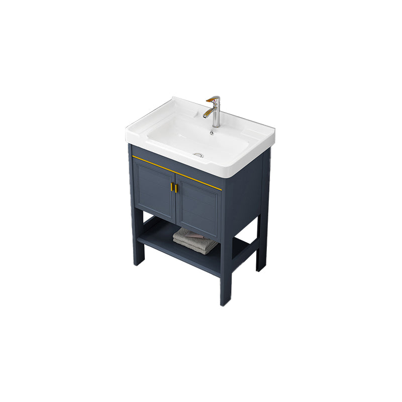 Metal Glam Bathroom Vanity Set Freestanding Single-Sink Bath Vanity Vanity & Faucet 24"L x 16"W x 33"H 2 Clearhalo 'Bathroom Remodel & Bathroom Fixtures' 'Bathroom Vanities' 'bathroom_vanities' 'Home Improvement' 'home_improvement' 'home_improvement_bathroom_vanities' 7256208