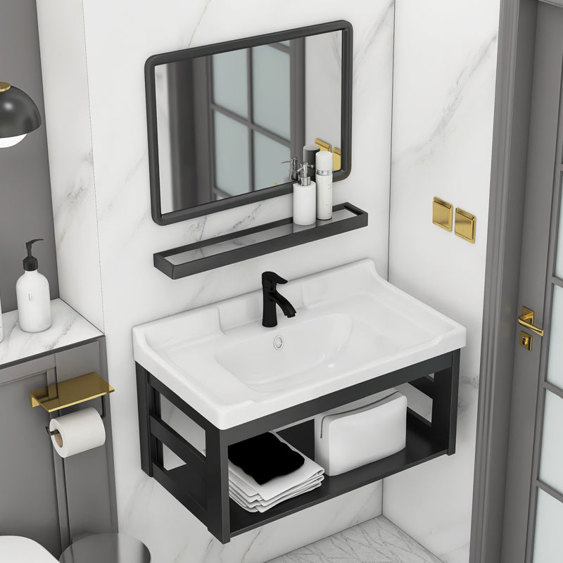 Modern Bathroom Vanity Cabinet Single Sink Space Saver Vanity Clearhalo 'Bathroom Remodel & Bathroom Fixtures' 'Bathroom Vanities' 'bathroom_vanities' 'Home Improvement' 'home_improvement' 'home_improvement_bathroom_vanities' 7256235