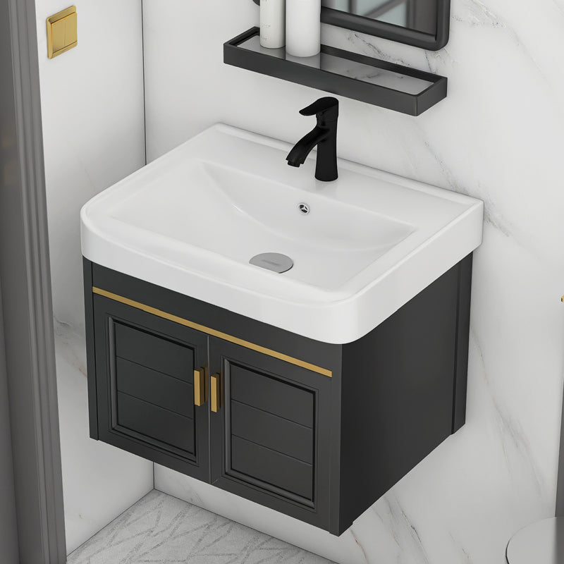 Modern Bathroom Vanity Cabinet Single Sink Space Saver Vanity Clearhalo 'Bathroom Remodel & Bathroom Fixtures' 'Bathroom Vanities' 'bathroom_vanities' 'Home Improvement' 'home_improvement' 'home_improvement_bathroom_vanities' 7256241