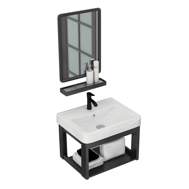 Modern Bathroom Vanity Cabinet Single Sink Space Saver Vanity Vanity & Faucet & Mirrors 20"L x 14"W x 17"H Door Not Included Clearhalo 'Bathroom Remodel & Bathroom Fixtures' 'Bathroom Vanities' 'bathroom_vanities' 'Home Improvement' 'home_improvement' 'home_improvement_bathroom_vanities' 7256246