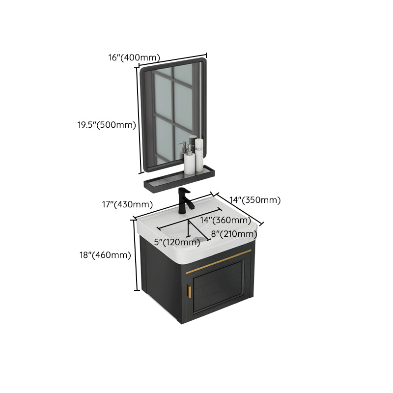 Modern Bathroom Vanity Cabinet Single Sink Space Saver Vanity Clearhalo 'Bathroom Remodel & Bathroom Fixtures' 'Bathroom Vanities' 'bathroom_vanities' 'Home Improvement' 'home_improvement' 'home_improvement_bathroom_vanities' 7256282