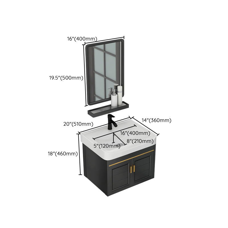 Modern Bathroom Vanity Cabinet Single Sink Space Saver Vanity Clearhalo 'Bathroom Remodel & Bathroom Fixtures' 'Bathroom Vanities' 'bathroom_vanities' 'Home Improvement' 'home_improvement' 'home_improvement_bathroom_vanities' 7256283
