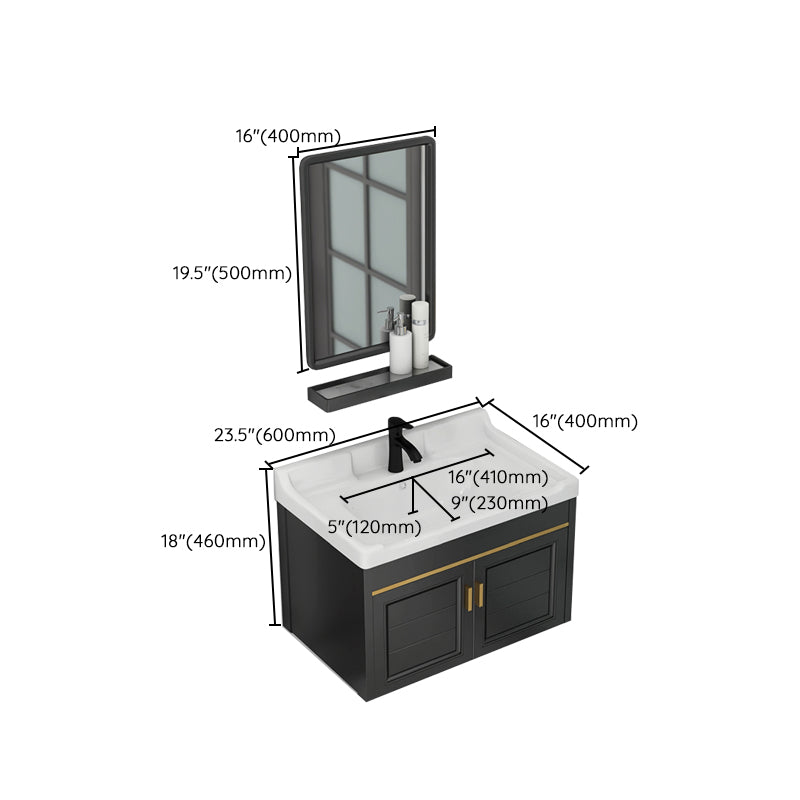 Modern Bathroom Vanity Cabinet Single Sink Space Saver Vanity Clearhalo 'Bathroom Remodel & Bathroom Fixtures' 'Bathroom Vanities' 'bathroom_vanities' 'Home Improvement' 'home_improvement' 'home_improvement_bathroom_vanities' 7256284