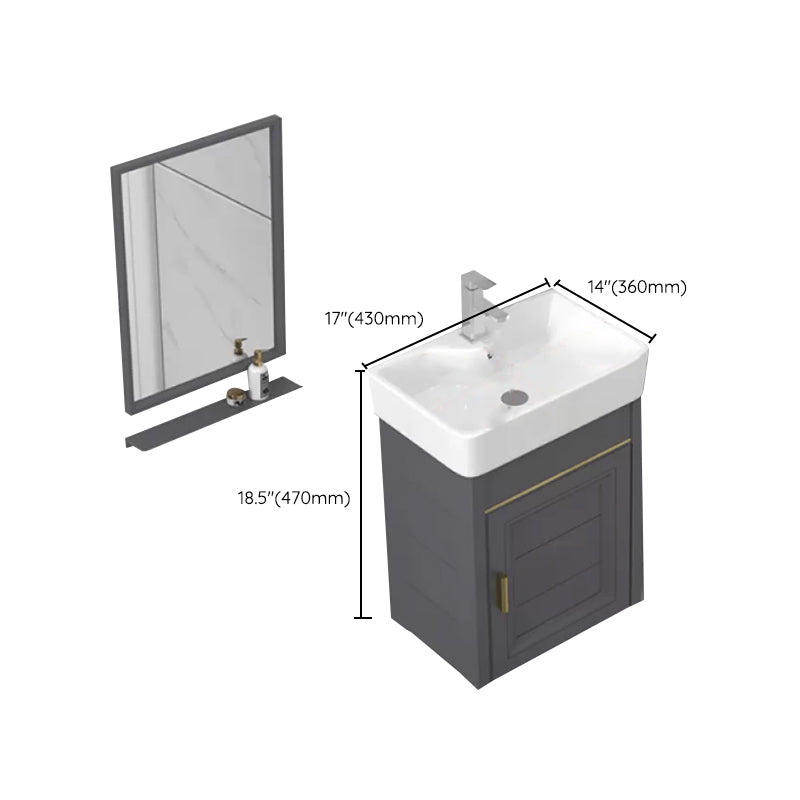 Modern Single Bath Vanity Wall Mount Ceramic Top Bathroom Vanity Clearhalo 'Bathroom Remodel & Bathroom Fixtures' 'Bathroom Vanities' 'bathroom_vanities' 'Home Improvement' 'home_improvement' 'home_improvement_bathroom_vanities' 7256342