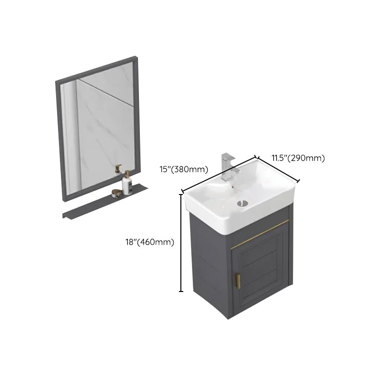 Modern Single Bath Vanity Wall Mount Ceramic Top Bathroom Vanity Clearhalo 'Bathroom Remodel & Bathroom Fixtures' 'Bathroom Vanities' 'bathroom_vanities' 'Home Improvement' 'home_improvement' 'home_improvement_bathroom_vanities' 7256343