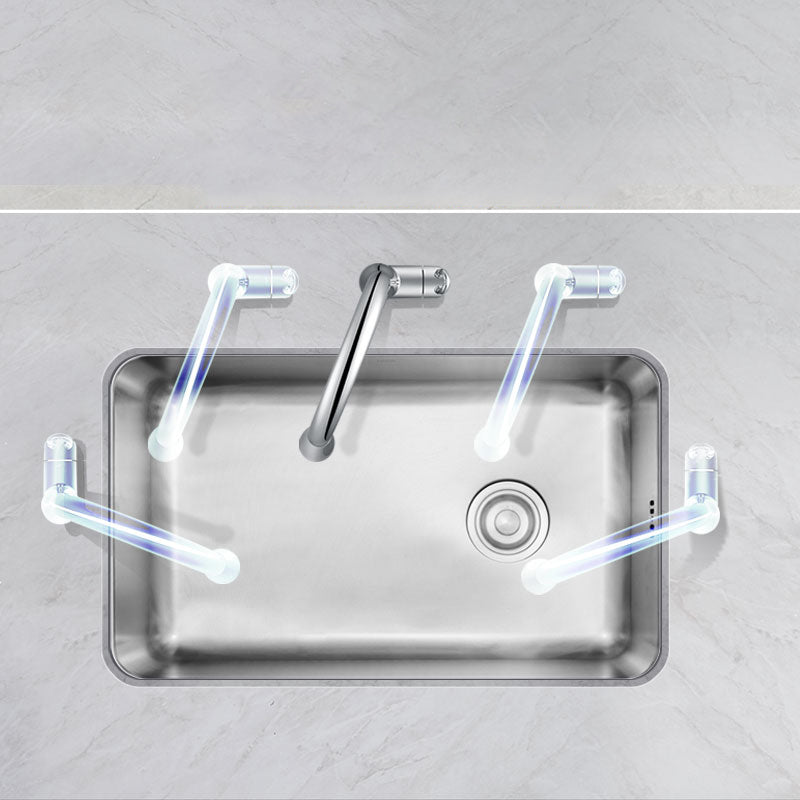 Stainless Steel Kitchen Sink Single Basin Kitchen Sink with Faucet Included Clearhalo 'Home Improvement' 'home_improvement' 'home_improvement_kitchen_sinks' 'Kitchen Remodel & Kitchen Fixtures' 'Kitchen Sinks & Faucet Components' 'Kitchen Sinks' 'kitchen_sinks' 7256477