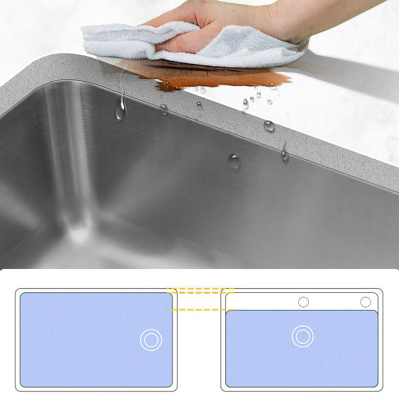 Stainless Steel Kitchen Sink Single Basin Kitchen Sink with Faucet Included Clearhalo 'Home Improvement' 'home_improvement' 'home_improvement_kitchen_sinks' 'Kitchen Remodel & Kitchen Fixtures' 'Kitchen Sinks & Faucet Components' 'Kitchen Sinks' 'kitchen_sinks' 7256478