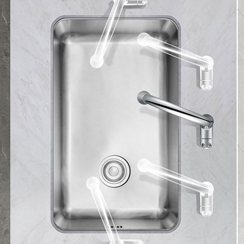 Stainless Steel Kitchen Sink Single Basin Kitchen Sink with Faucet Included Clearhalo 'Home Improvement' 'home_improvement' 'home_improvement_kitchen_sinks' 'Kitchen Remodel & Kitchen Fixtures' 'Kitchen Sinks & Faucet Components' 'Kitchen Sinks' 'kitchen_sinks' 7256483