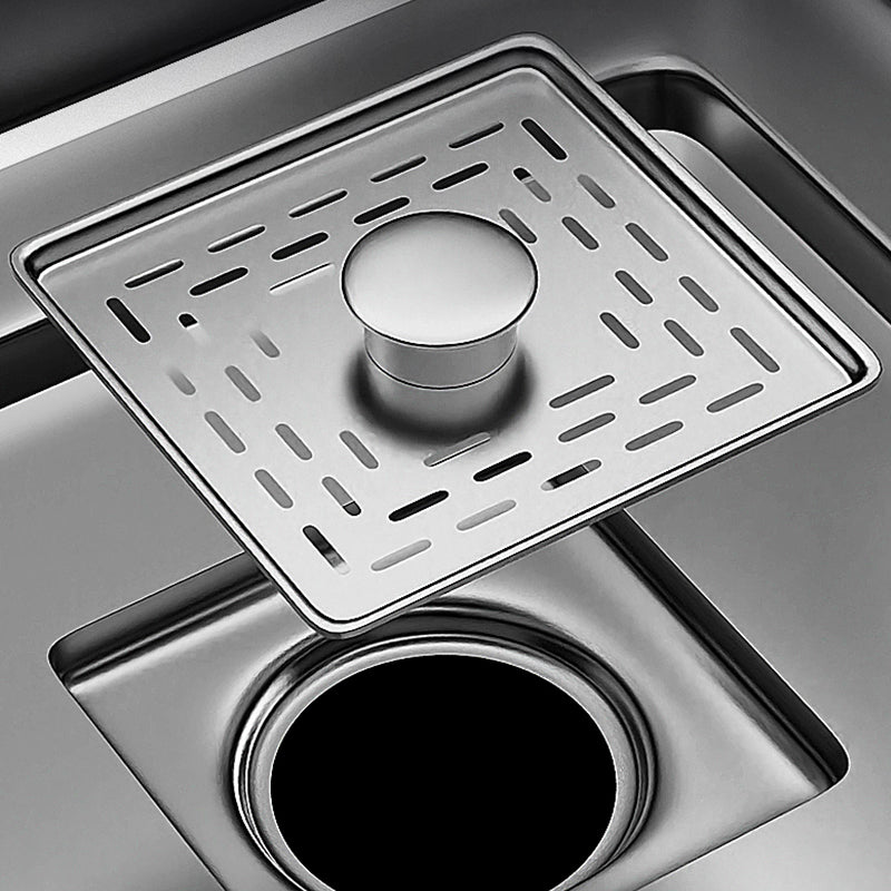 Stainless Steel Kitchen Sink 1-Bowl Kitchen Sink with Faucets Included Clearhalo 'Home Improvement' 'home_improvement' 'home_improvement_kitchen_sinks' 'Kitchen Remodel & Kitchen Fixtures' 'Kitchen Sinks & Faucet Components' 'Kitchen Sinks' 'kitchen_sinks' 7256499